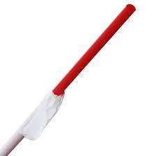 Popote/Pajilla Gigante Forrrada PLASTIC (STRAW GIANT 10.25" RED WRAPPED) 4/300 unidades