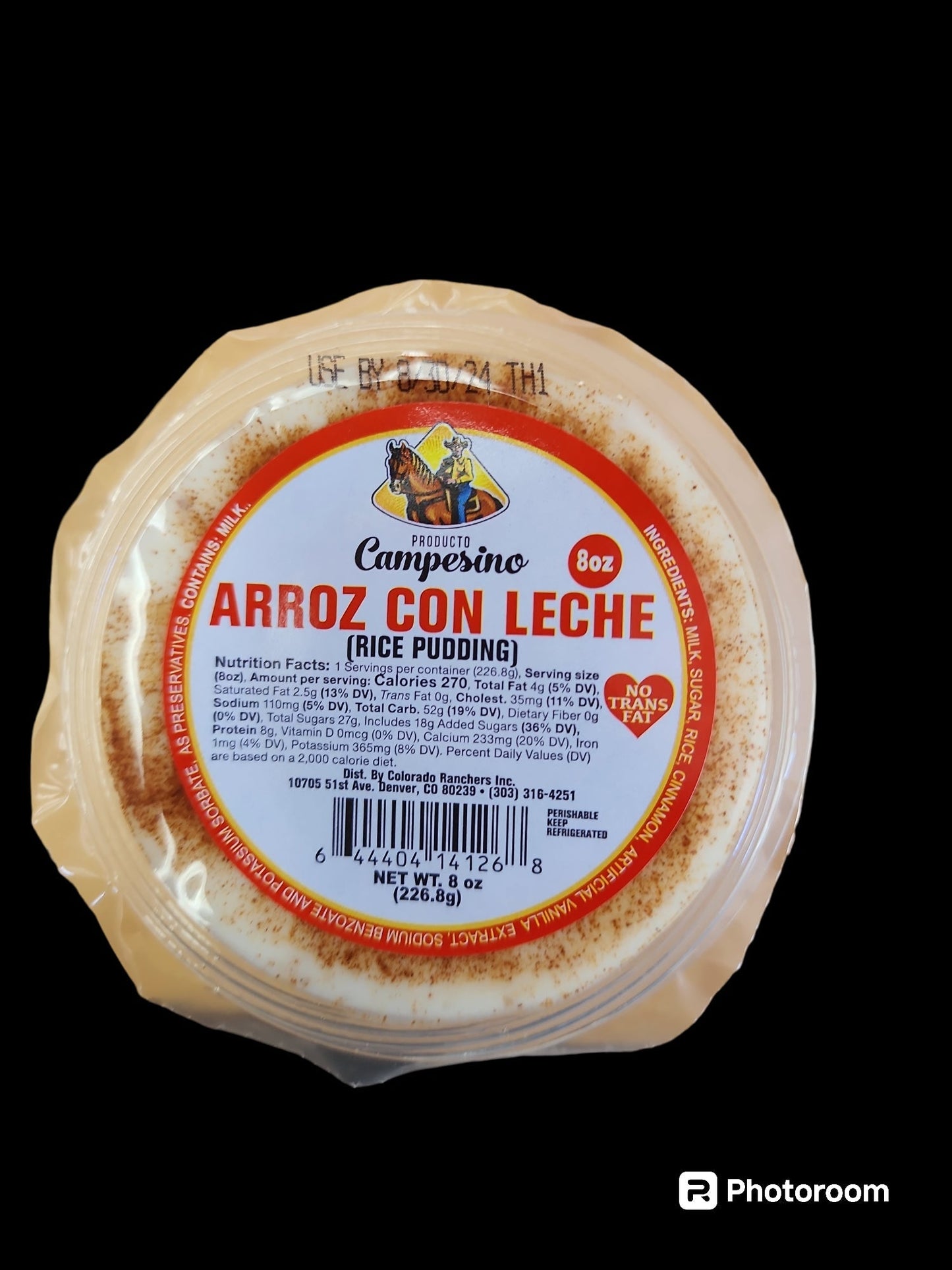 CAJA  Arroz con Leche Postre 8oz 24pz